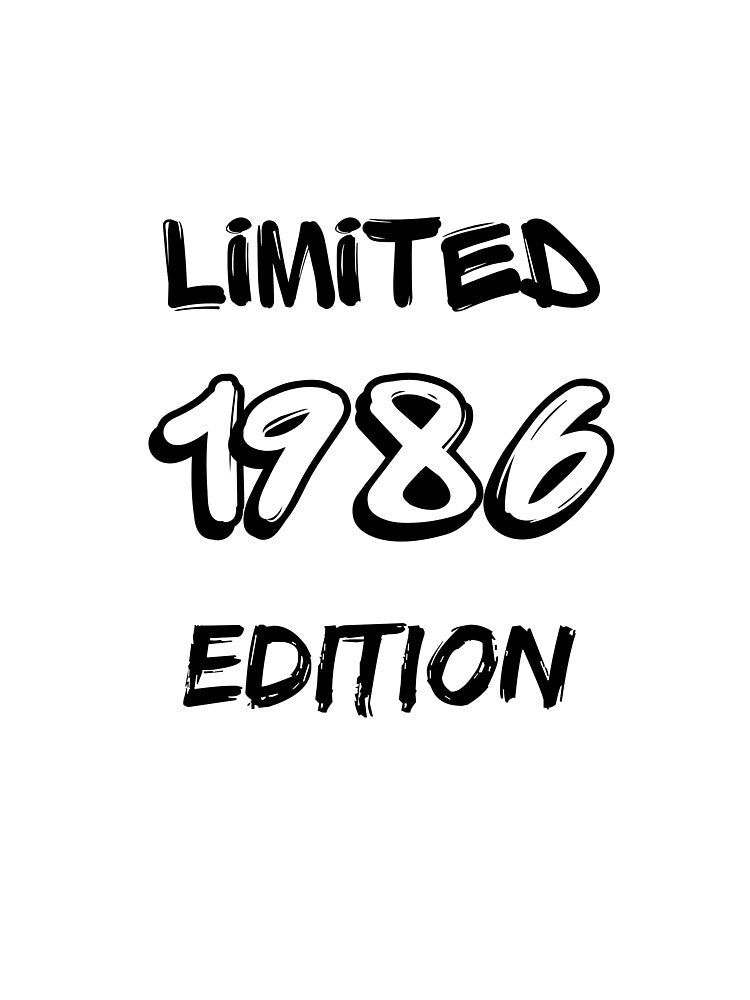 1986 Limited Edition Black Text by TeePrintGB