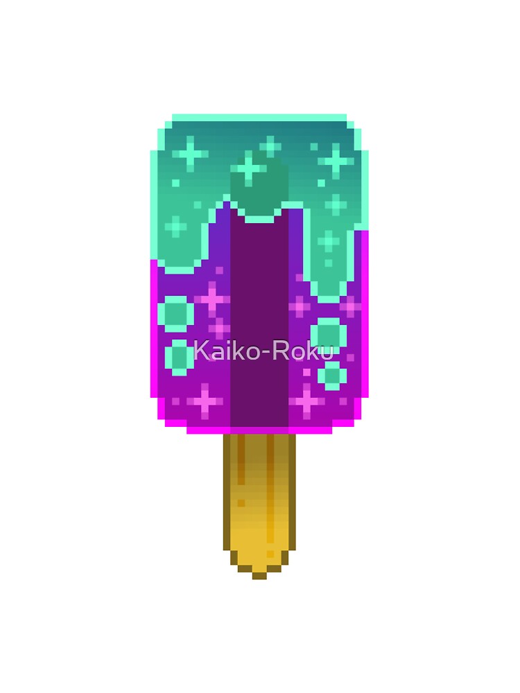 Pixel Art - Purple/Teal Galaxy Popsicle by Kaiko-Roku