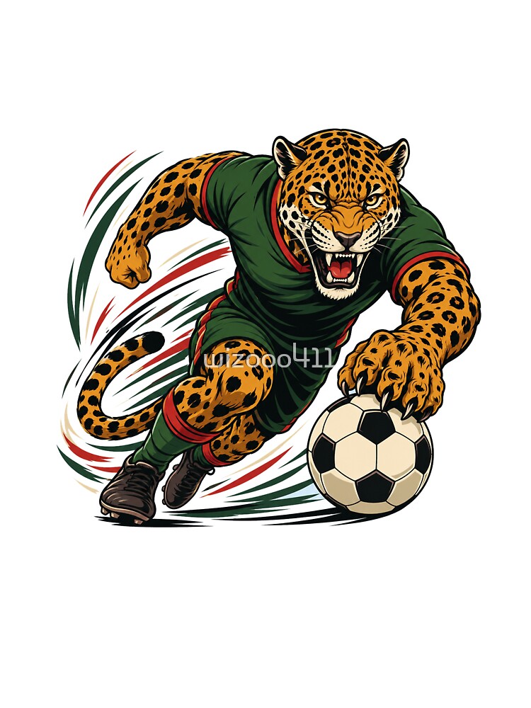 Mexico Jaguar Soccer T-Shirt | Wild Cat Football Design by wizooo411