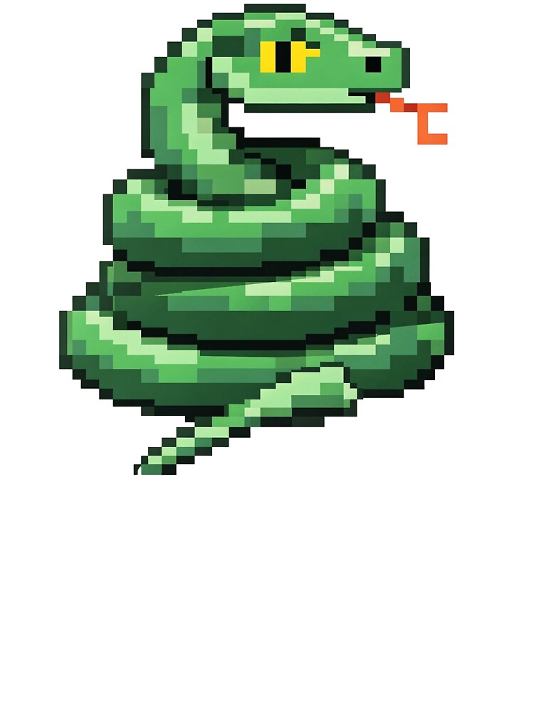 Pixel Snake – Retro 8-Bit Snake Pixel Art Gaming Design by onlin3boutiqu3