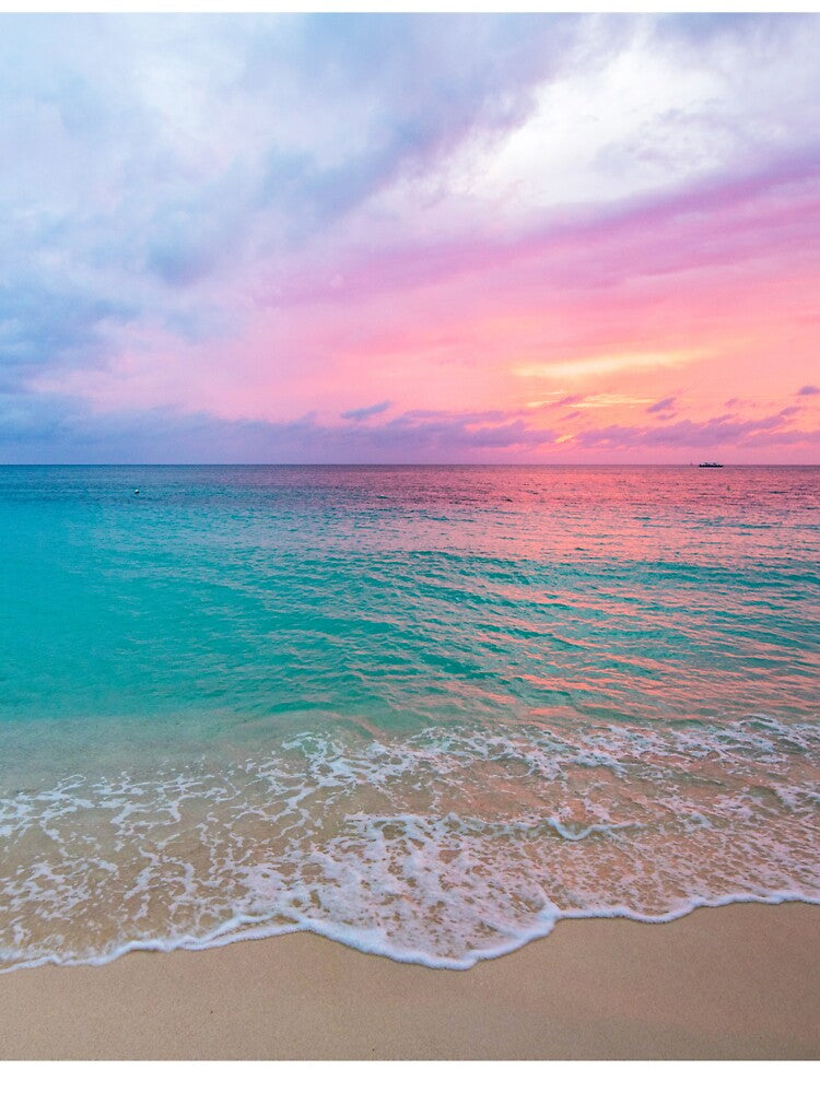 Pink Cotton Candy Ocean Sunset, Pink Beach Sky, Pink Clouds by newburyboutique