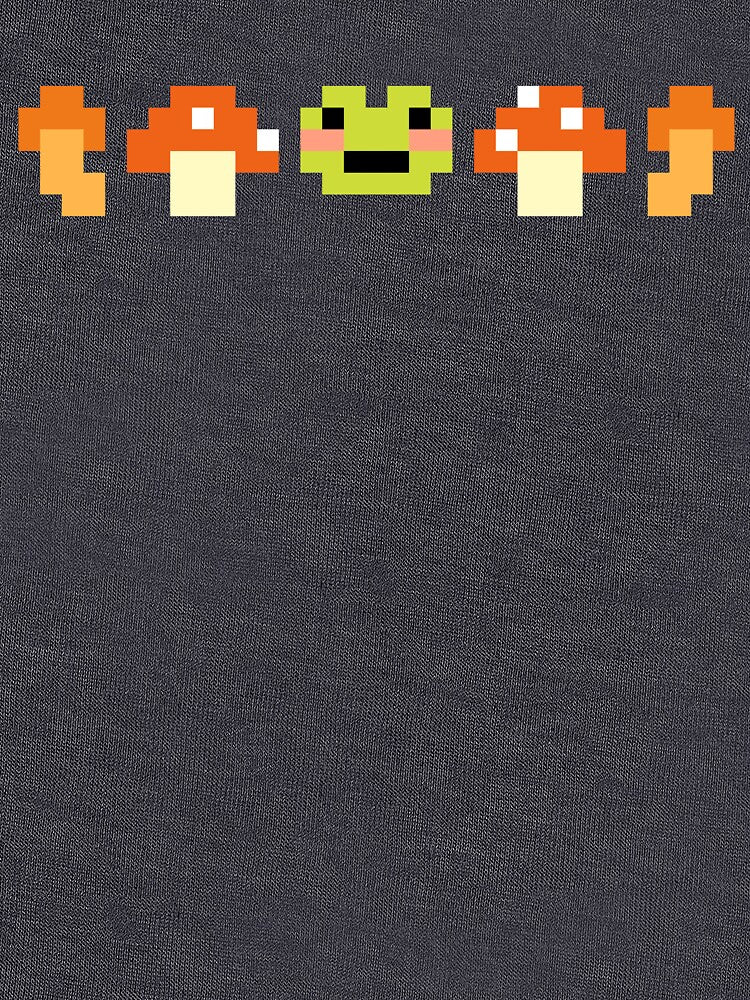Pixel Frog Mushroom – Cute Retro Pixel Art Nature Design by Aku-passion