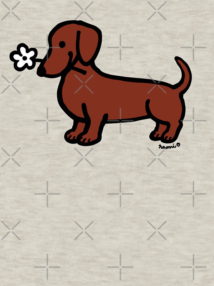 Red Smooth Dachshund Tiny Flower by HappyLabradors