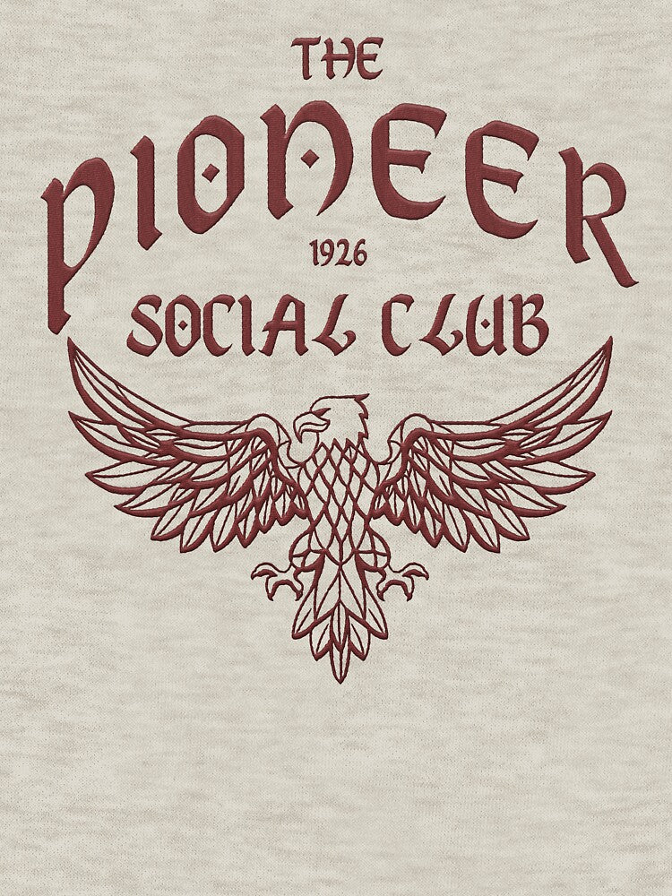 embroidery style the pioneer social club typography art by hayrpictures