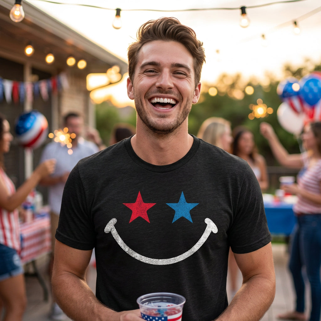 Red White And Blue Smile Men's T Shirt