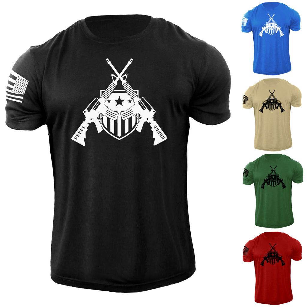 Men's USA Patriotic Military T Shirt  100% Cotton Distressed Tee
