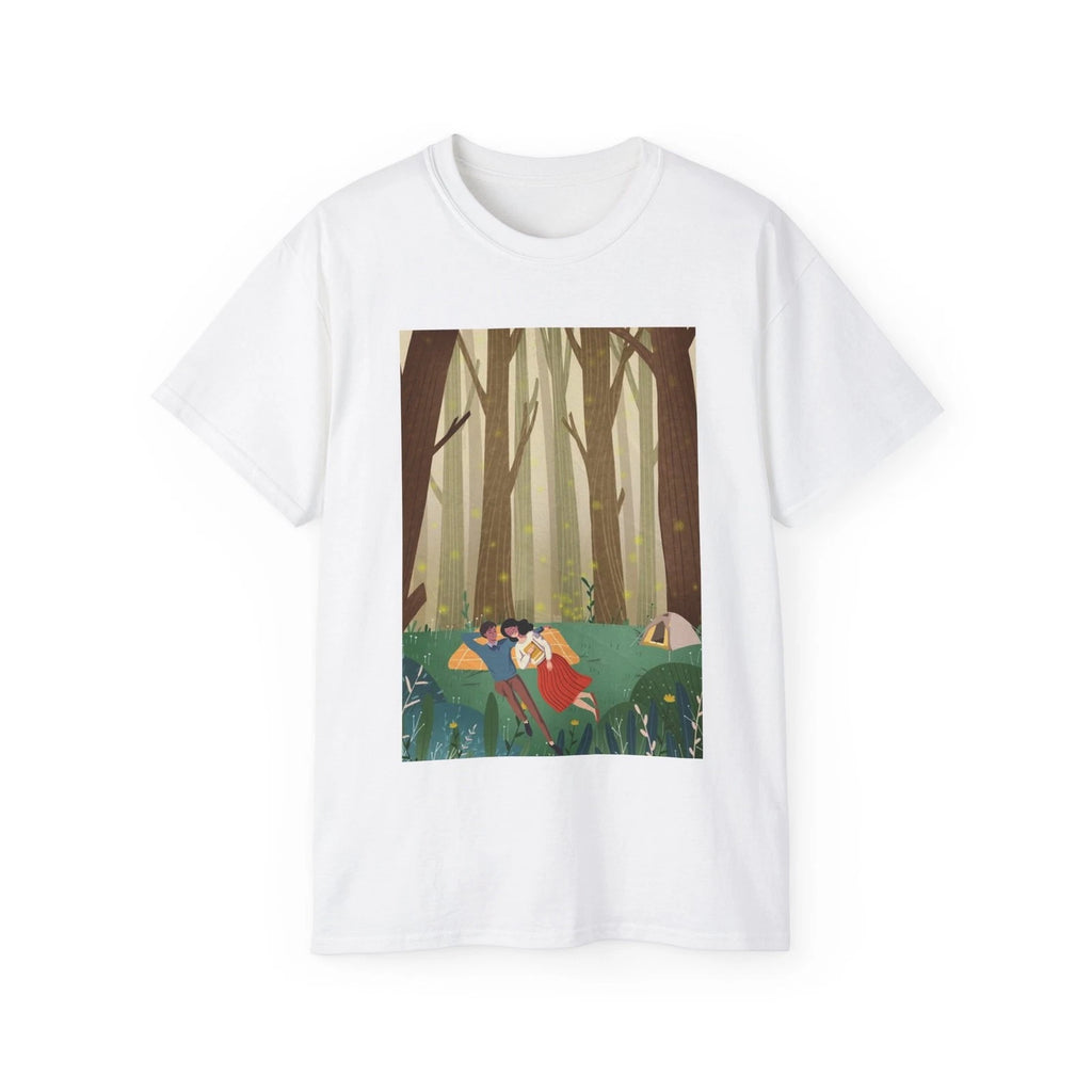Love Couple Autumn Forest Artwork Painting | Custom Graphic T-Shirt