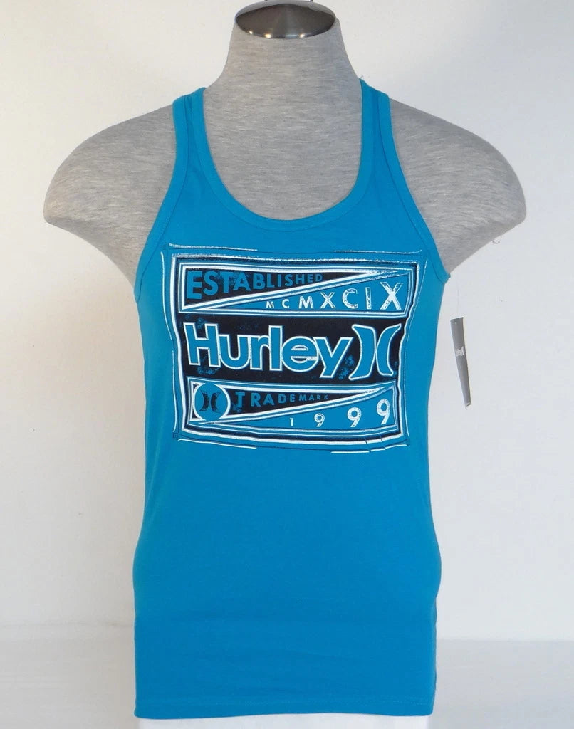 Hurley Signature Premium Fit Blue Tank Muscle Shirt Mens NWT