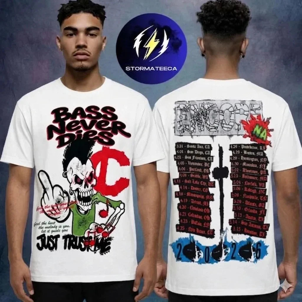 Che Shirt Encore 2026 Outbreak Tour Bass Never Dies Two Sided T-shirt