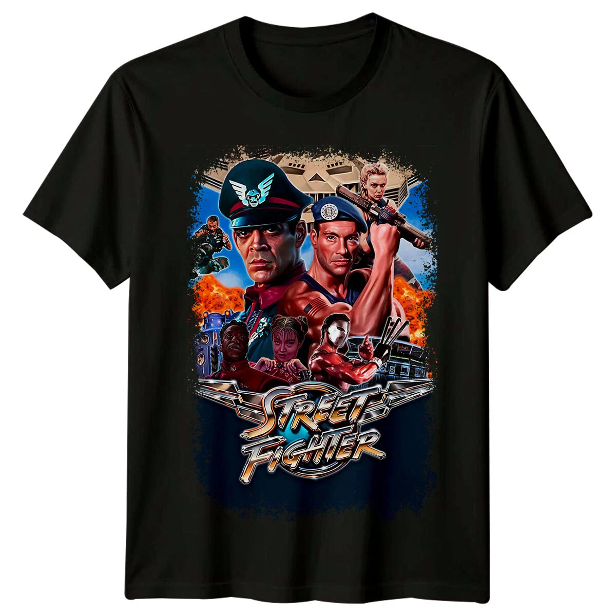 Street Fighter (1994) Movie Poster Inspired T-Shirt Retro Tee Unisex
