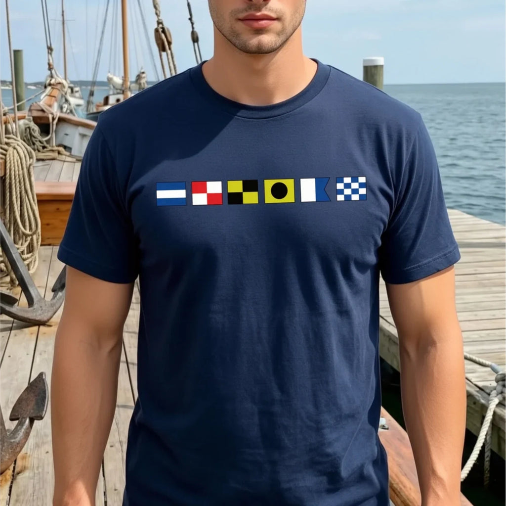 Custom Name T-shirt Nautical Signal Flag |Gift| Save up to 30% with Multi-Buy