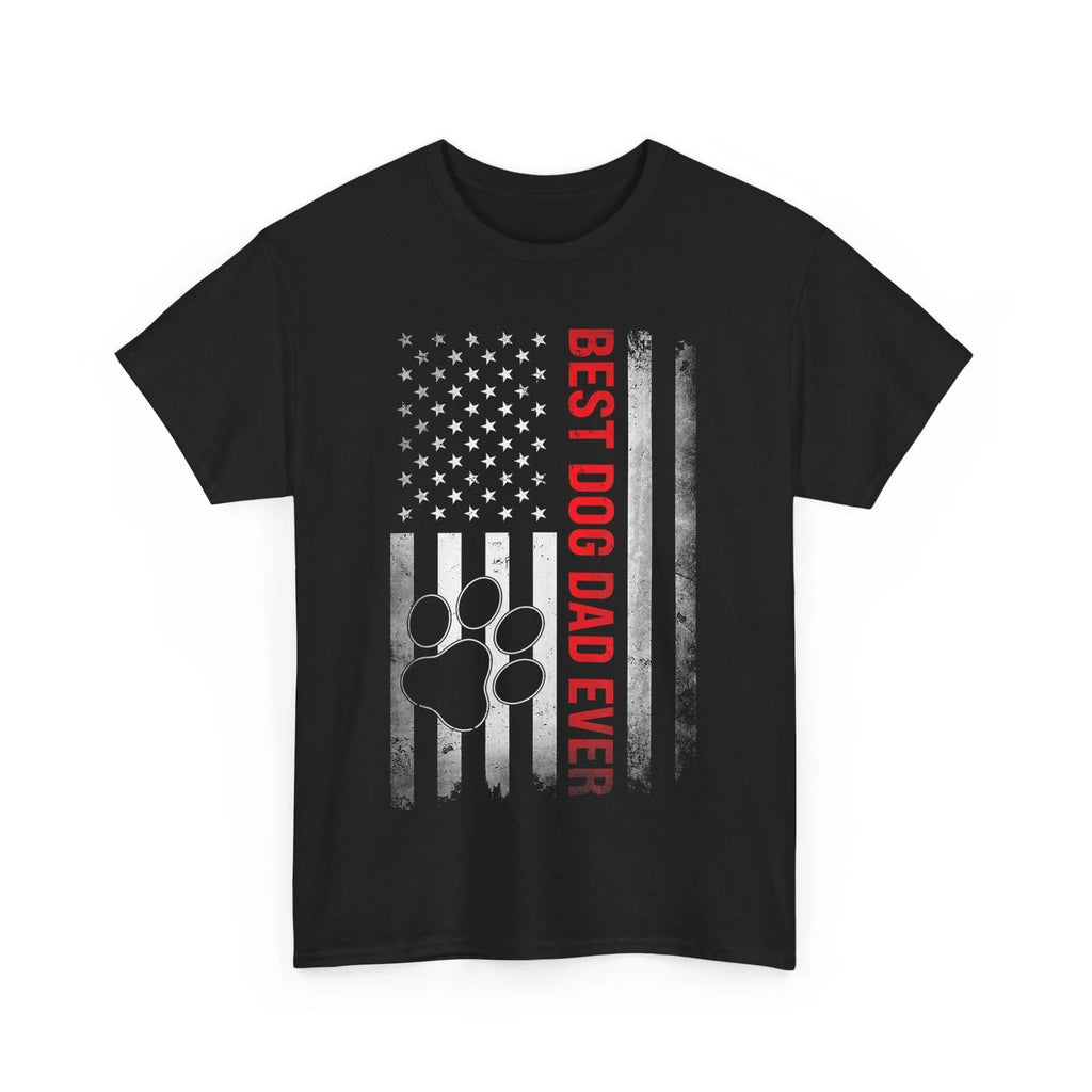Father Shirt, Dog Dad American Flag Father's Day Vintage T-Shirt