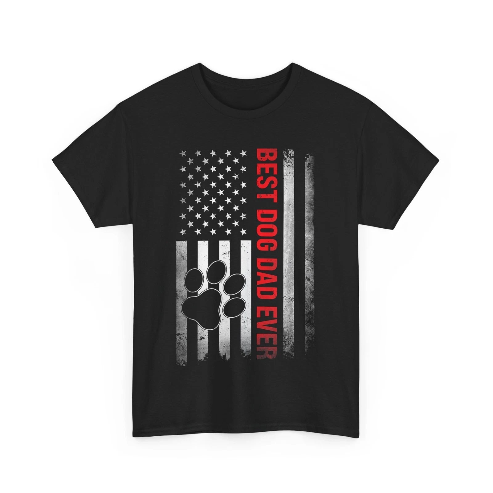 Father Shirt, Dog Dad American Flag Father's Day Vintage T-Shirt