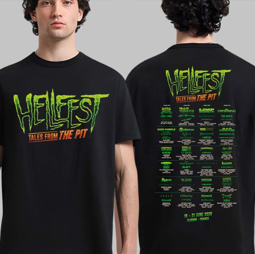 Hellfest 2026 Festival France Clisson June 18–21 Lineup Logo Tee