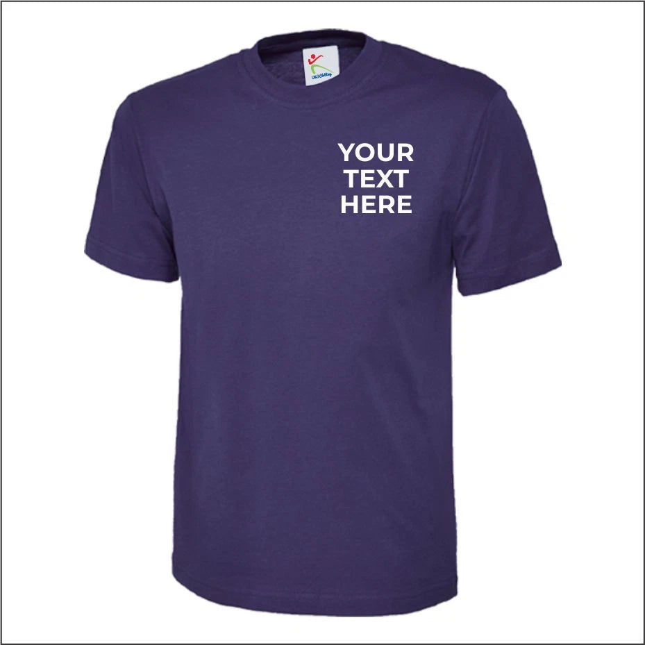 Personalised Custom Text Printed T-Shirt Classic Work wear Casual T Shirt TOP