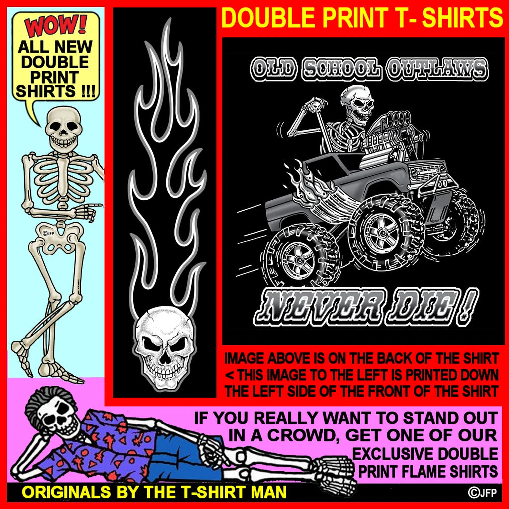 Outlaw Skeleton Off Road Muscle Crusher Monster Truck Fantasy Hot Rod T-shirt
