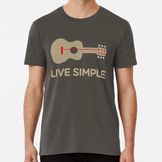 Live Simple One String Guitar Size S to 5XL Made in the USA T-Shirt