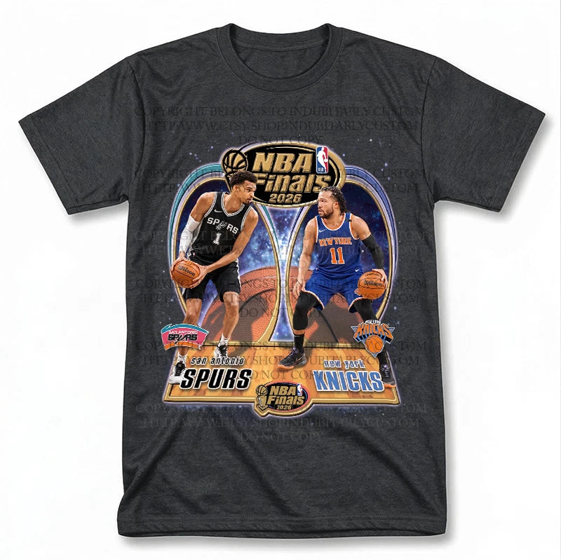 Jalen Brunson vs Wemby New York vs San Antonio Finals 2026 Vintage Graphic Tee
