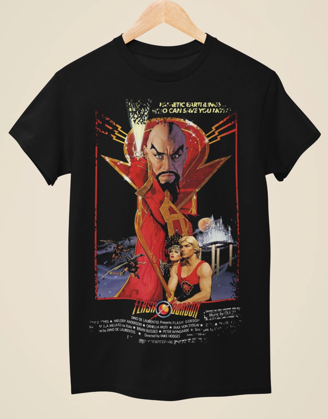 Flash Gordon - Movie Poster Inspired Unisex Black T-Shirt