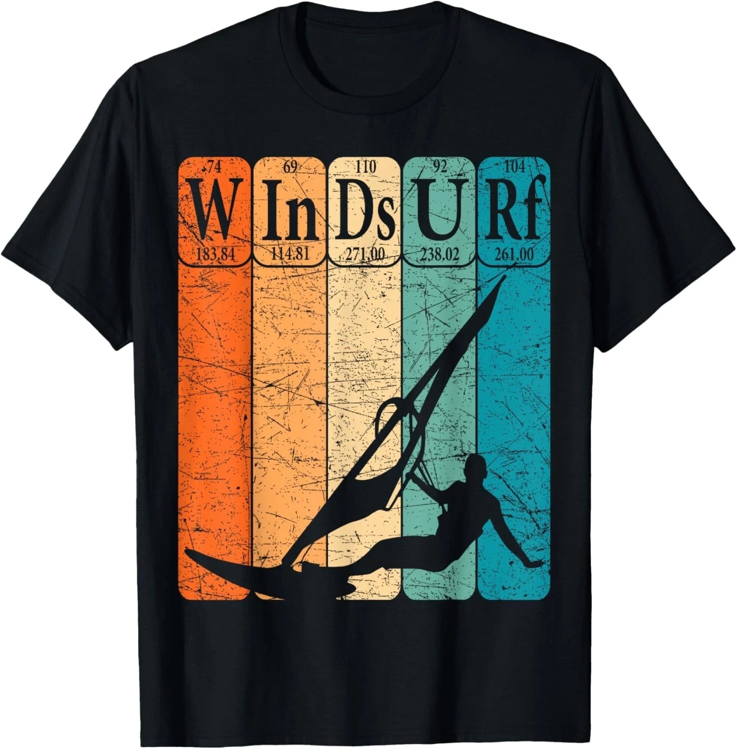 Windsurf Periodic Table Elements Windsurfing Retro Gift Unisex T-Shirt