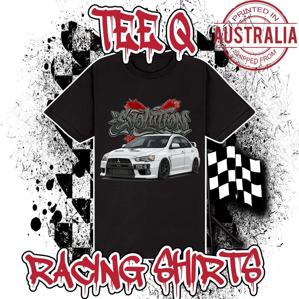 Mitsubishi Lancer Evo X Graffiti Series ~ Black Gildan Cotton Tee JDM