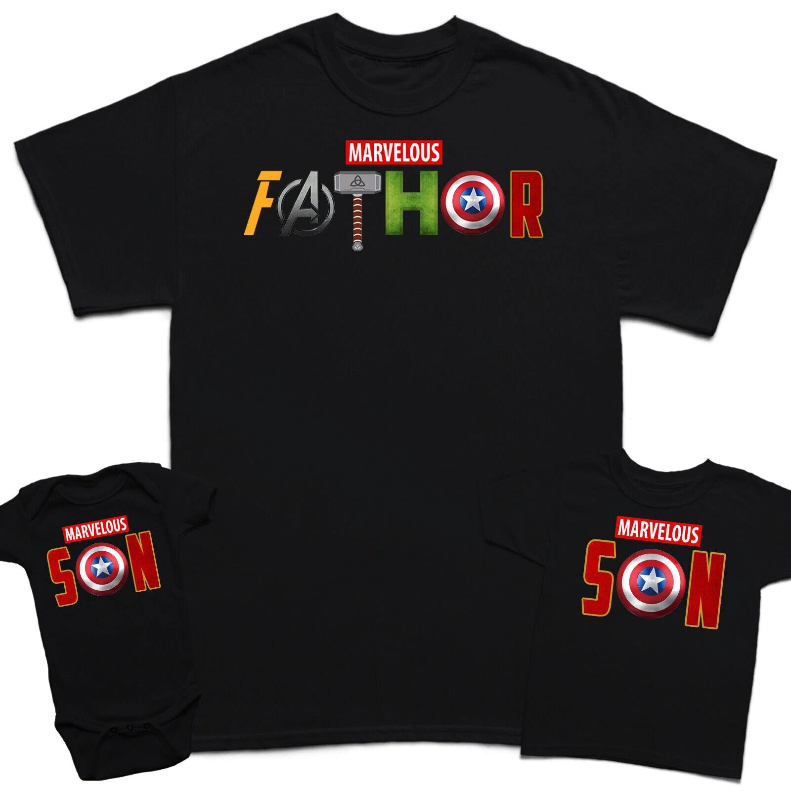 Fathers Day T-Shirt Son Kids Baby Matching T-Shirts Top #FD