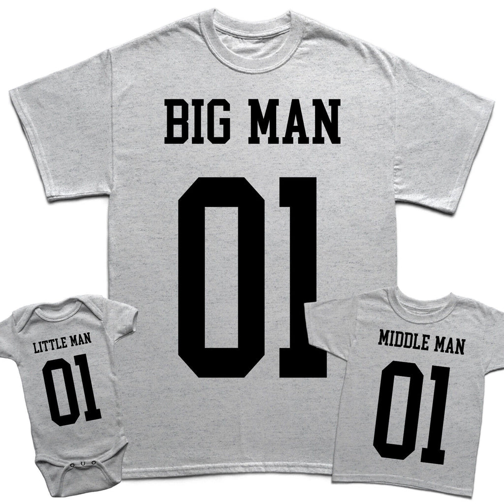 Personalised Big Man Fathers Day Son Daughter Kids Baby Matching T-Shirts #FD