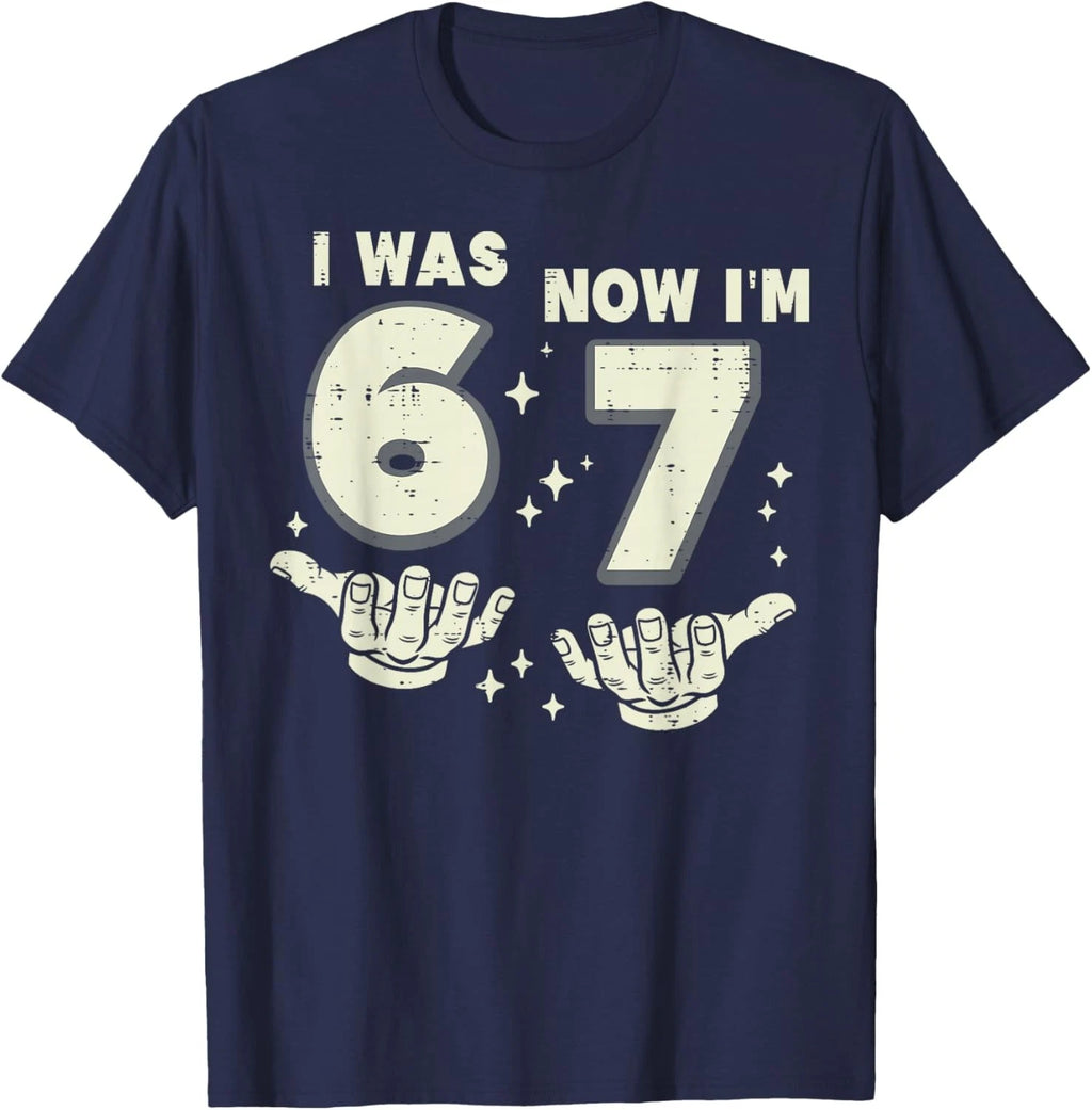 7th Birthday I was 6 Now Im 7 Six Seven 6 7 Meme Kids Boys Unisex T-Shirt