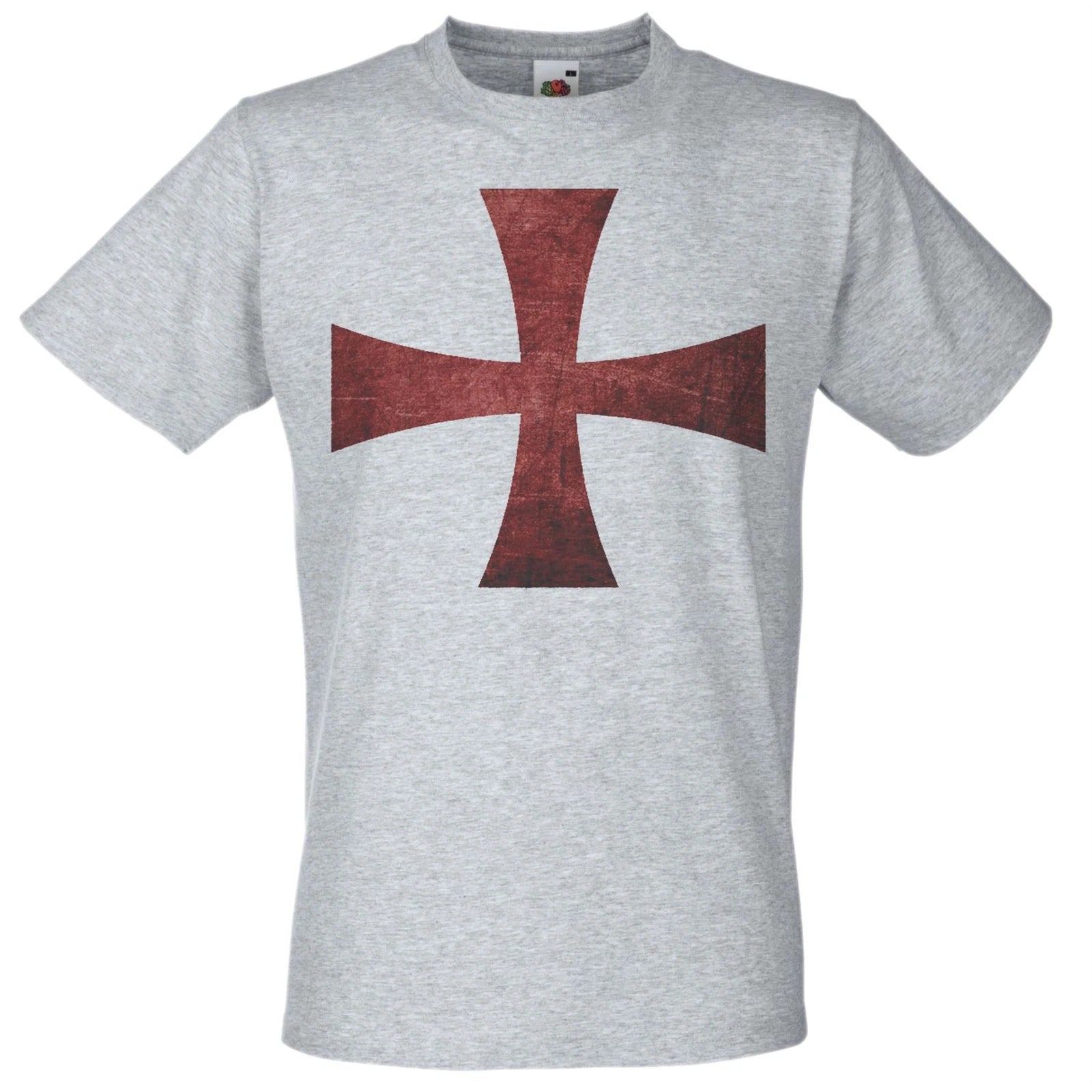 Mens Knights Templar Cross Soldiers of Christ Crusade Unisex Grey T-Shirt