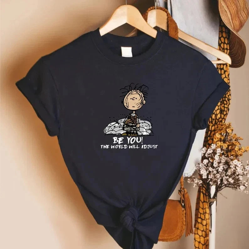 Be You The World Will Adjust Shirt, Inspirational Quote Tee, Black Unisex Tee