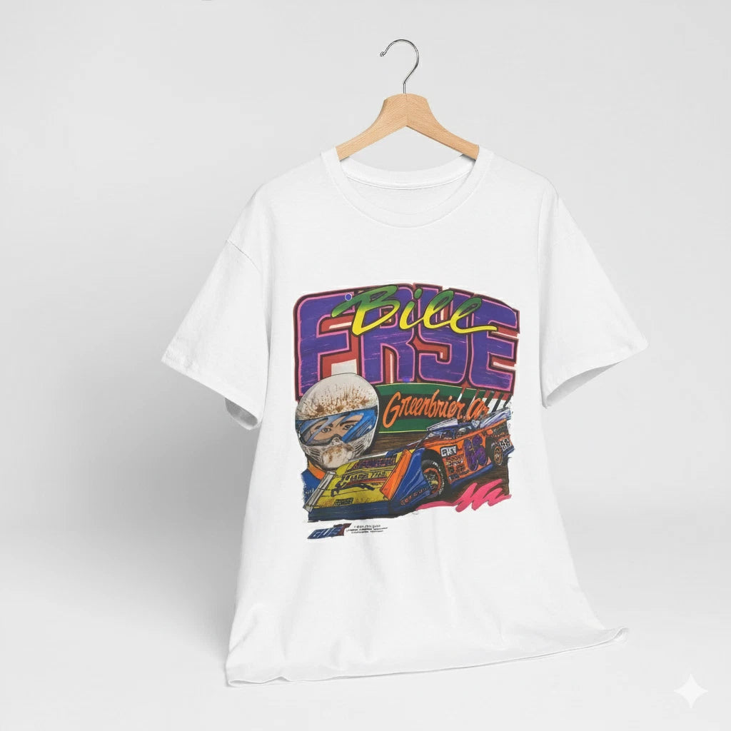 Bill Frye Greenbrier AR Dirt Track Racing Graphic White T-Shirt Mens - T031