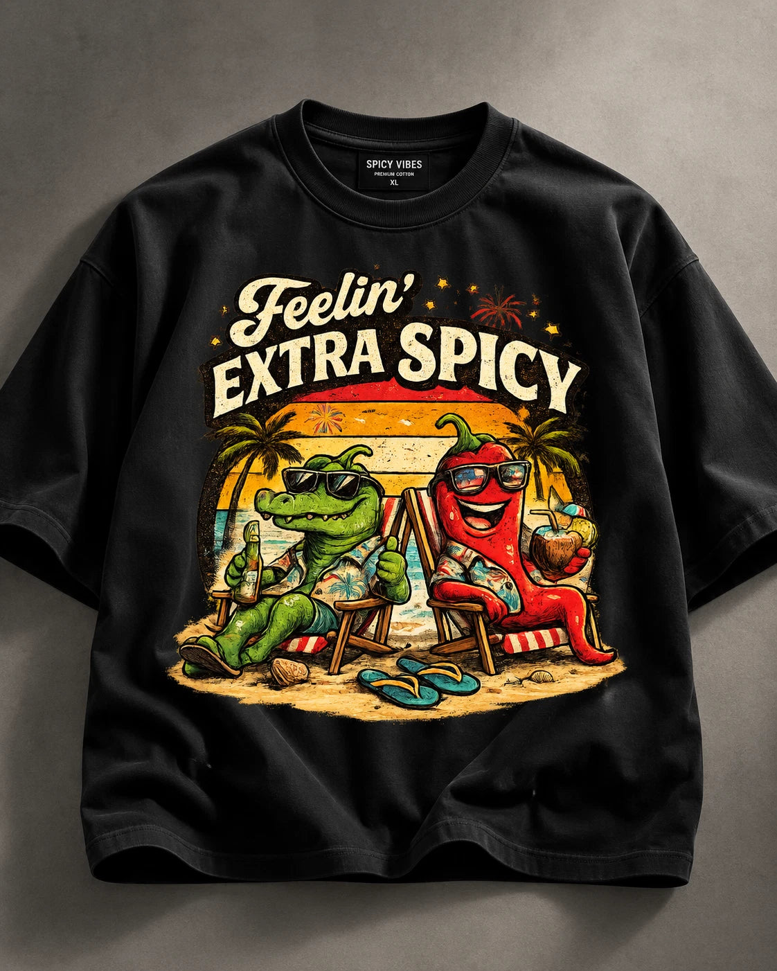 Vintage Feelin' Extra Spicy Retro Summer Graphic T-Shirt comfort colors New