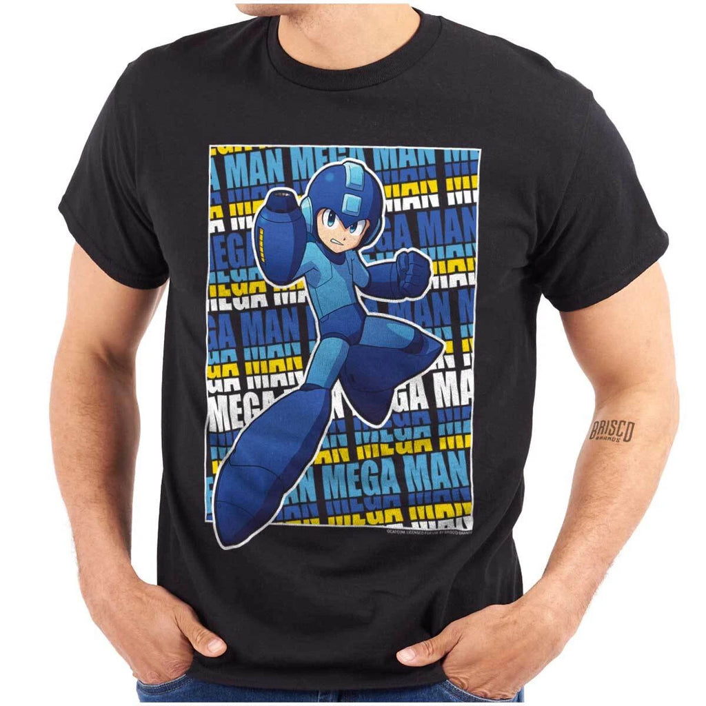 Vintage Retro Mega Man Video Game Character Womens or Mens Crewneck T Shirt Tee