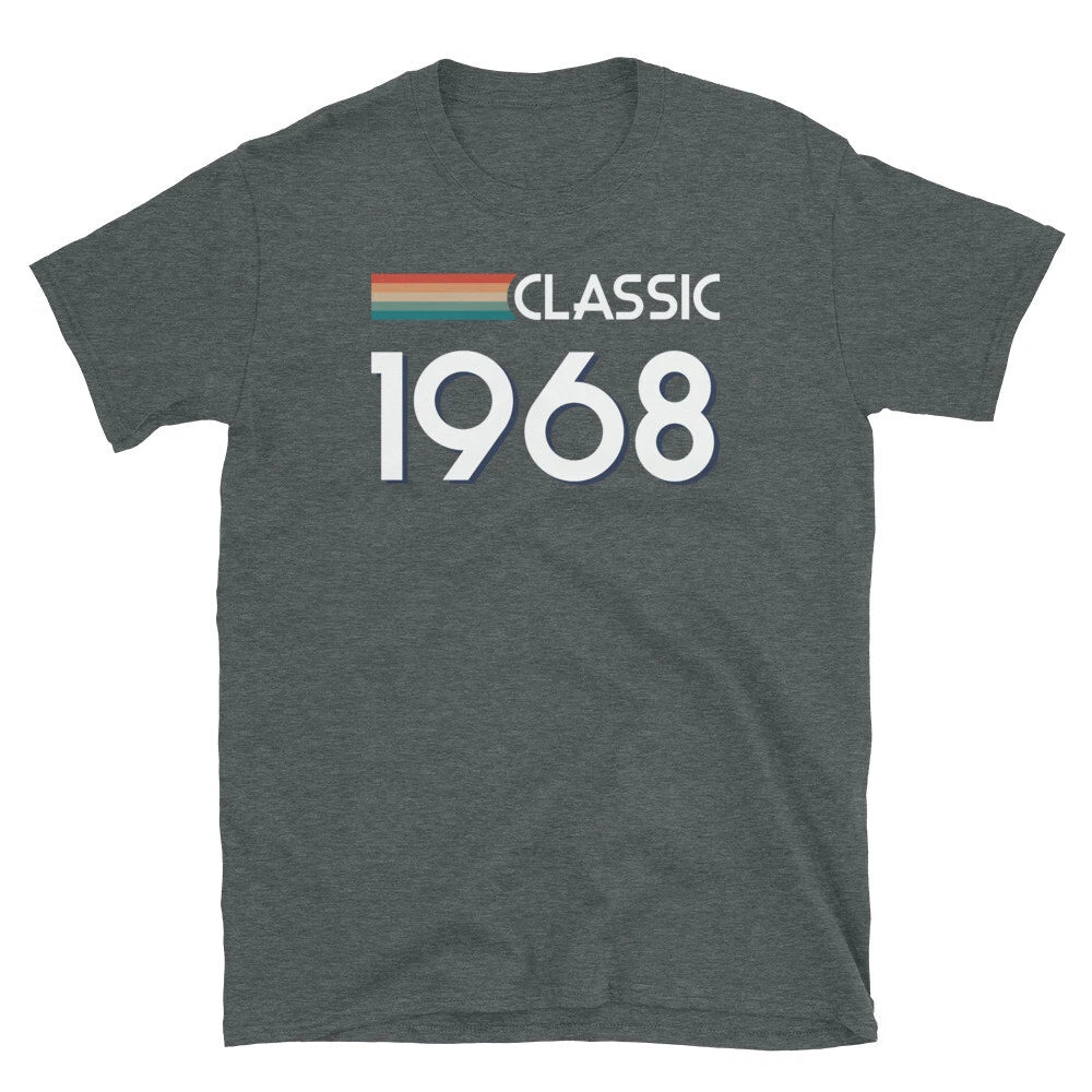Classic Retro Inspired Graphic Birthday 1968 Vintage Short-Sleeve Unisex T-Shirt
