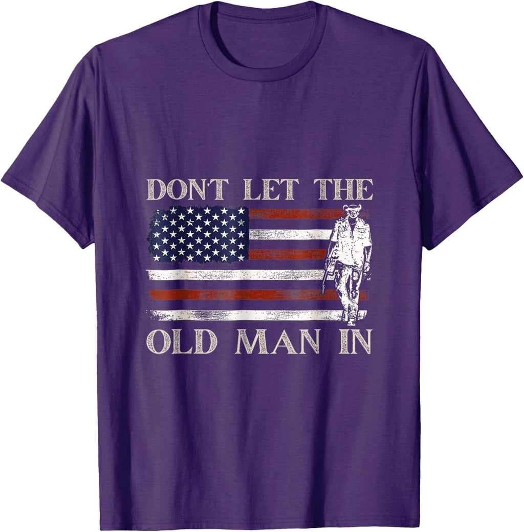 DON'T LET THE OLD MAN IN Vintage American flag T-Shirt