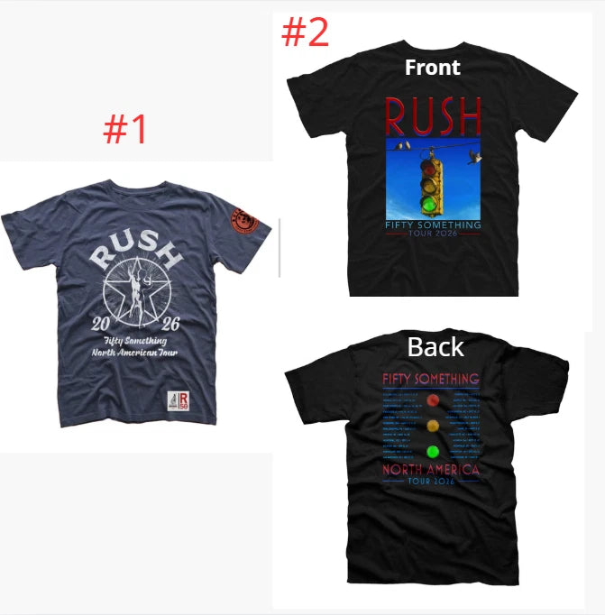 RUSH Band T Shirt Fifty Something North American Tour 2026 Reprint