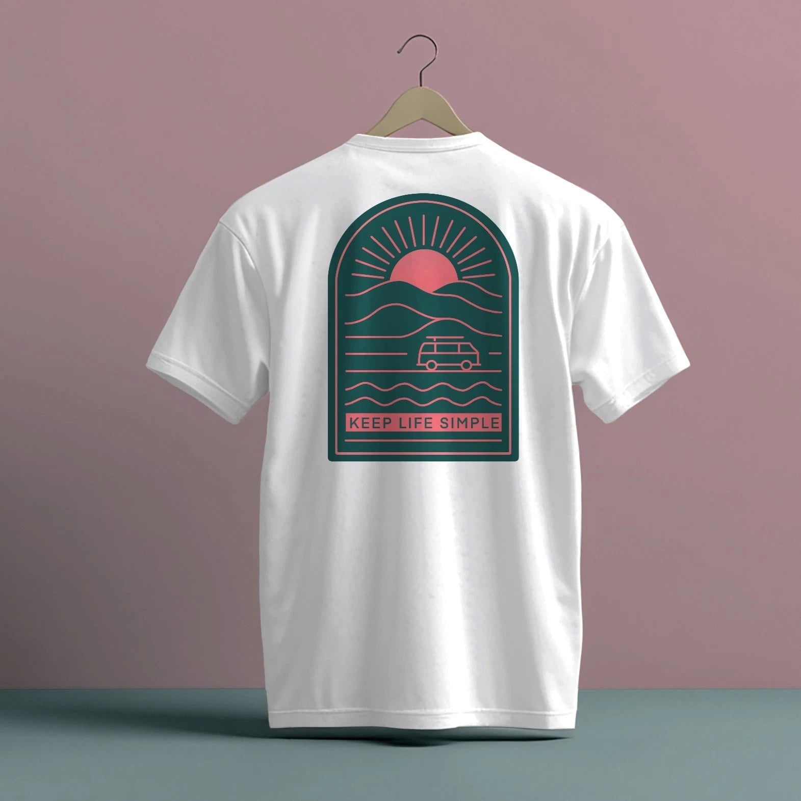 KEEP LIFE SIMPLE GREEN DESIGN PRINT HIGH QUALITY HEAVY COTTON T-SHIRT (UNISEX)