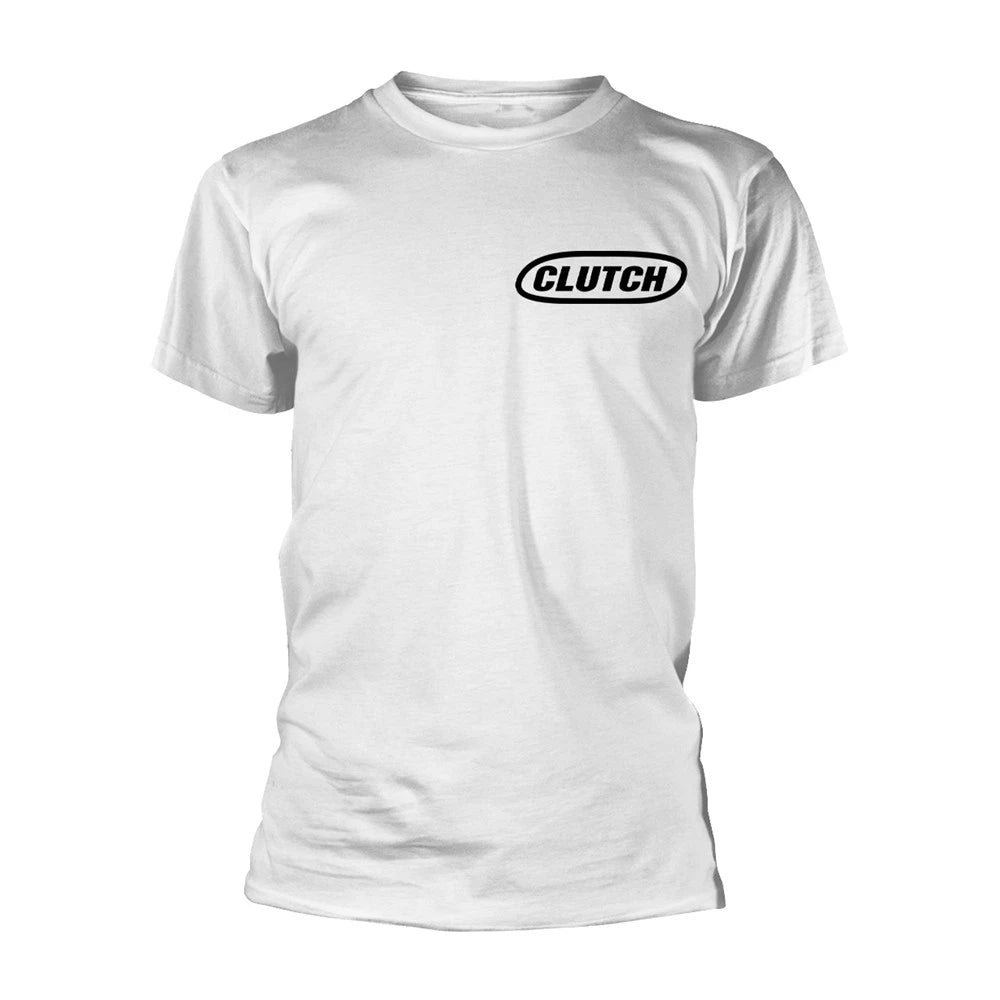 CLUTCH - CLASSIC LOGO (BLACK/WHITE) WHITE T-Shirt Medium