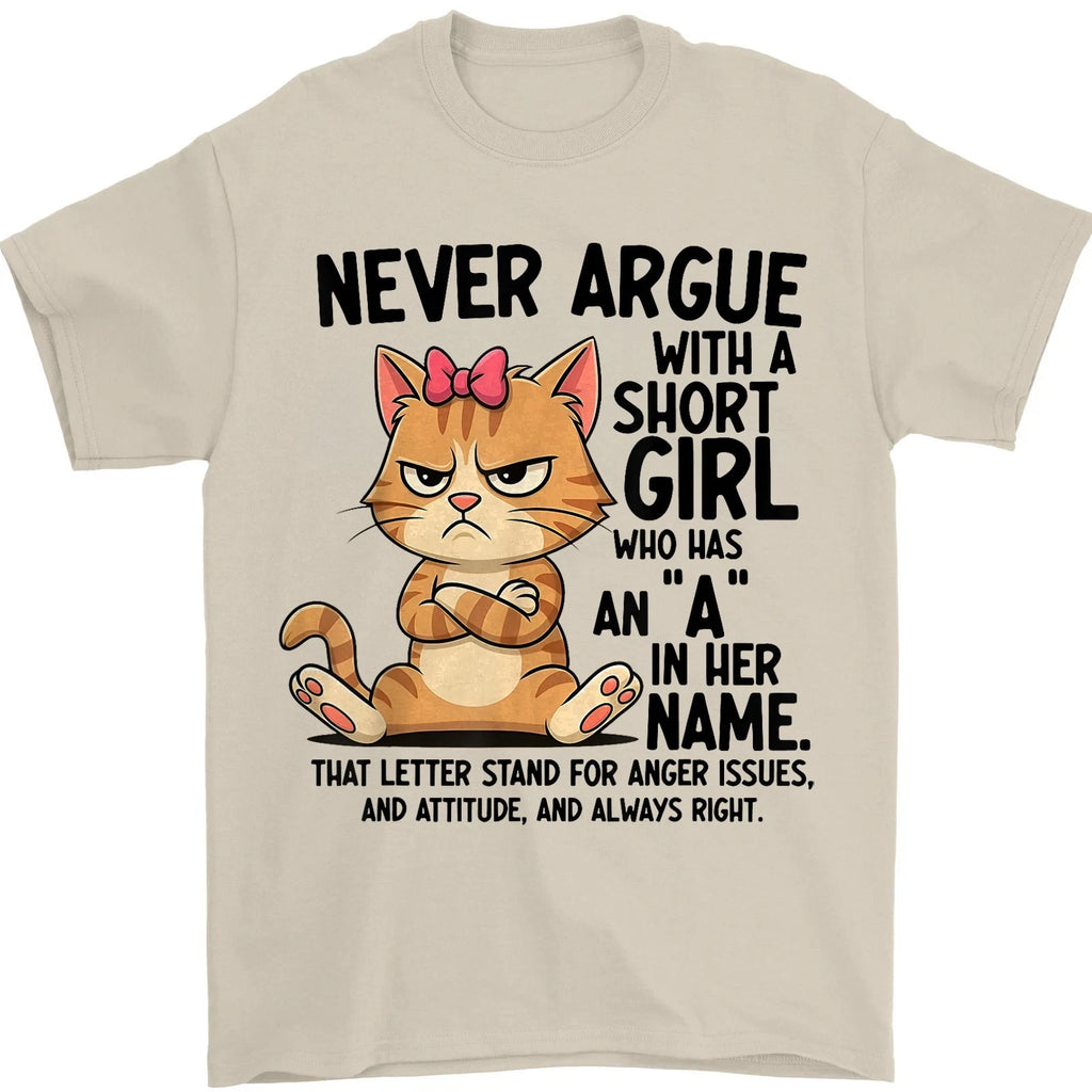 Short Girl With An A Funny Cat Attitude T-Shirt