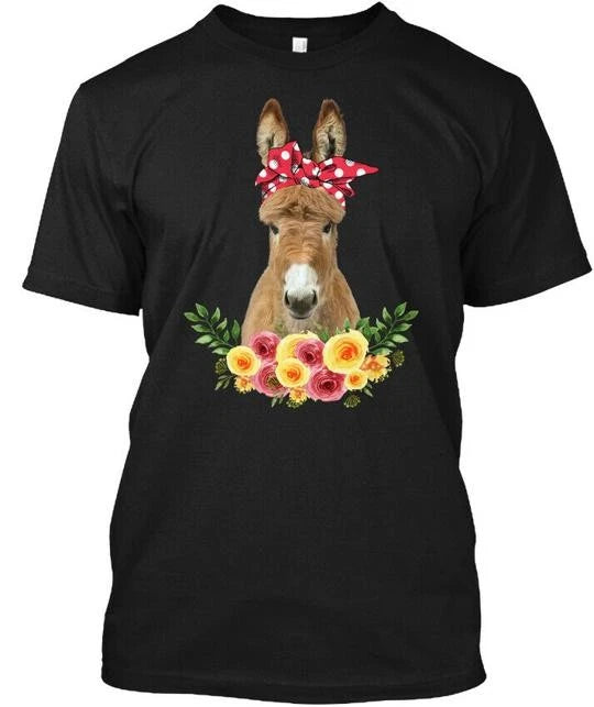 Donkey Flower T-Shirt Made in the USA Size S to 5XL