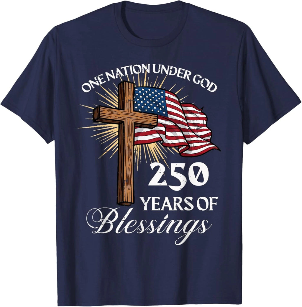 One Nation Under God 250 Years 250th Anniversary USA Men Unisex T-Shirt
