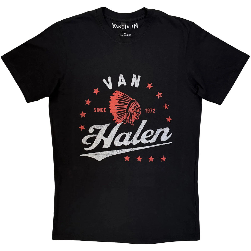 Van Halen  Premium Carbon T-Shirt: Red Indian (Black) OFFICIAL NEW
