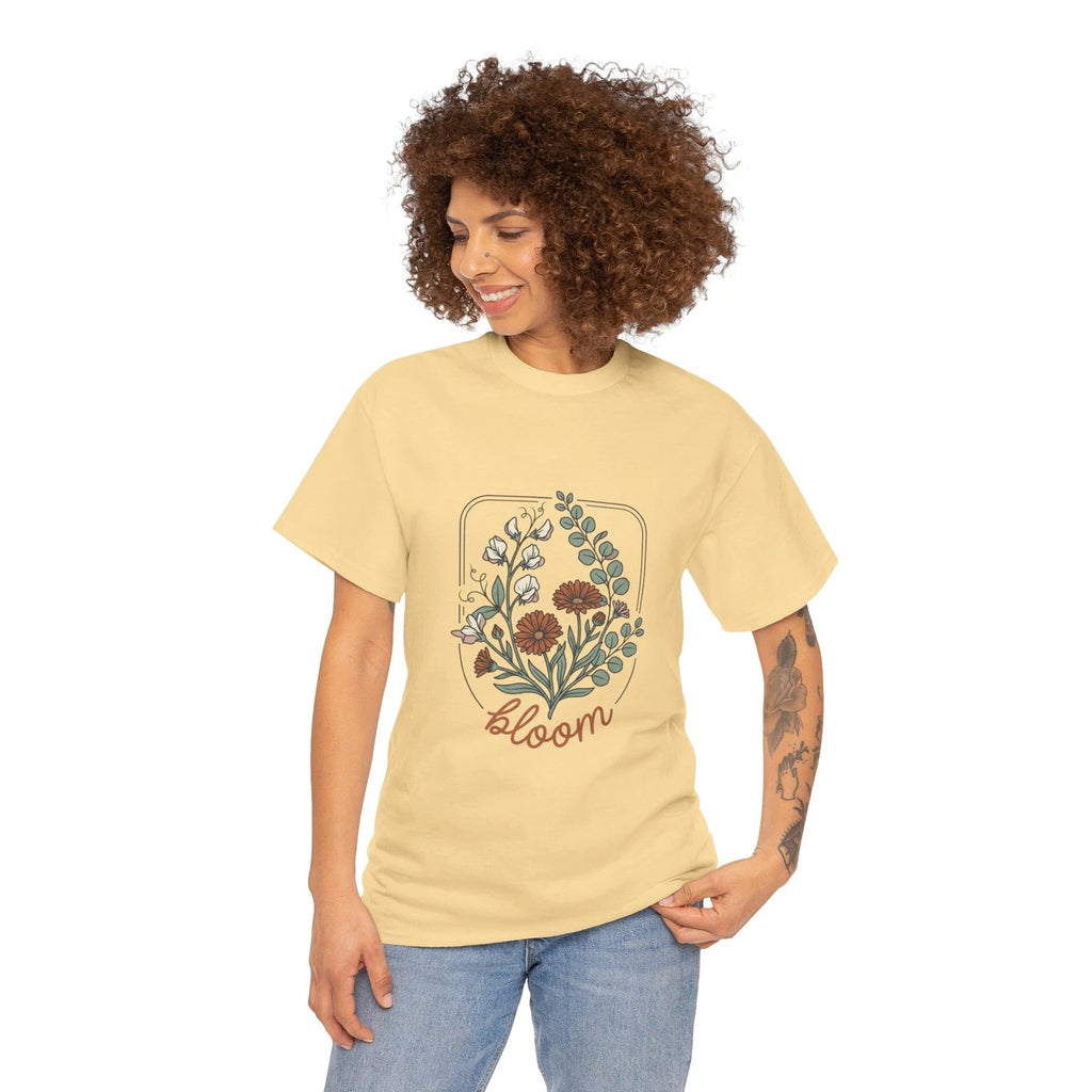 Unisex Heavy Cotton Tee  BEAUTIFUL  FLORAL DESIGN