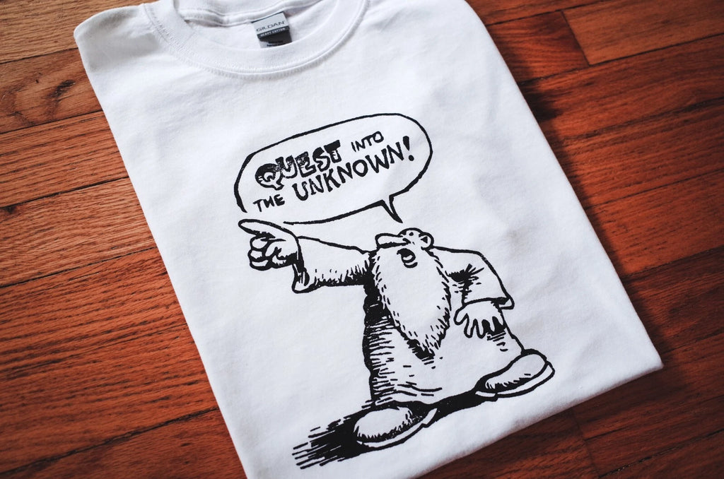 Vintage Mr. Natural White T-Shirt, Quest Into Unknown, Crumb, Harvey Pekar Fritz