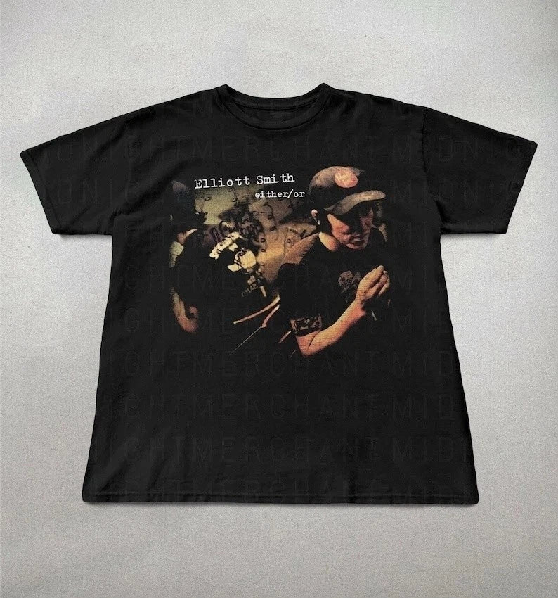 Elliott Smith Either or T-shirt, Indie folk shirt, retro 90s graphic tee