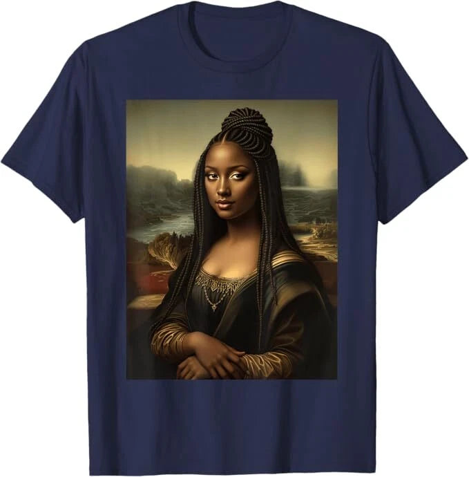 Black Mona Lisa African American Black History Month Funny T-Shirt