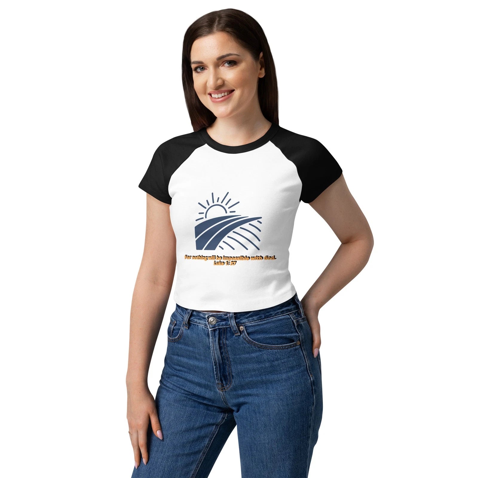 Women’s micro rib raglan baby tee