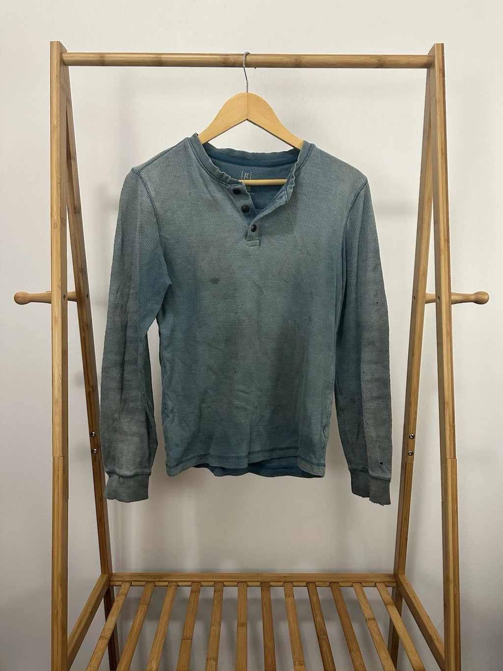 VTG Gradient Sun Faded Thrashed Distressed Grunge Worn Hensley Top WIP Shirt XS