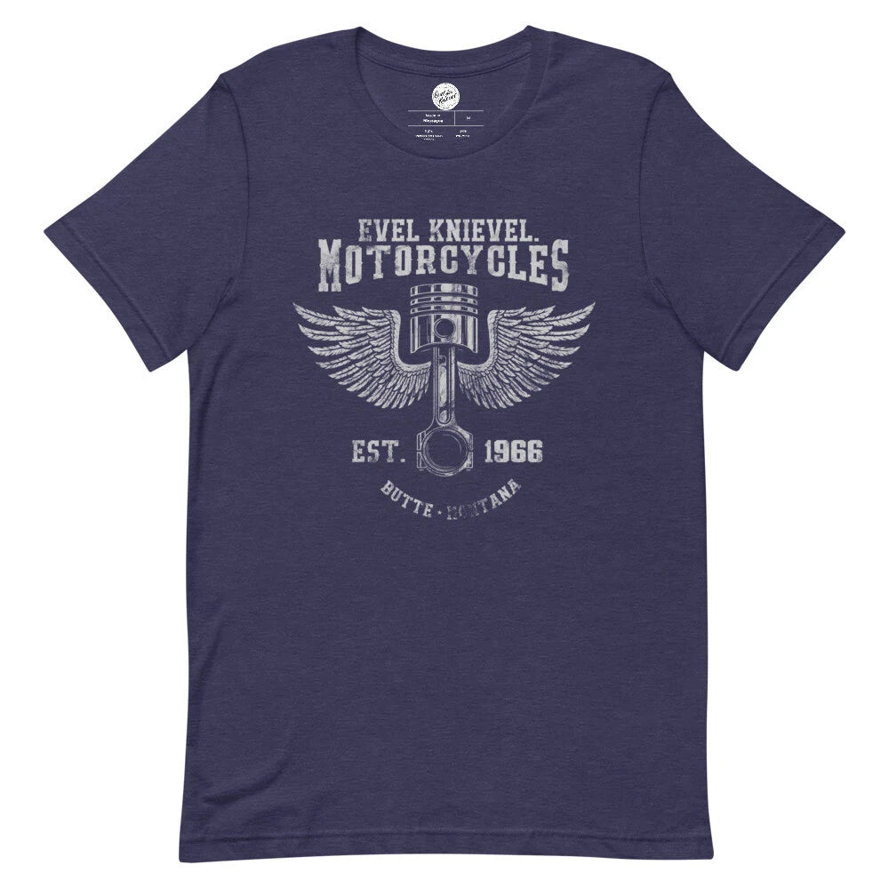 Vintage Evel Knievel® Motorcycles Tee - Men's - Heather Midnight Navy S-4XL