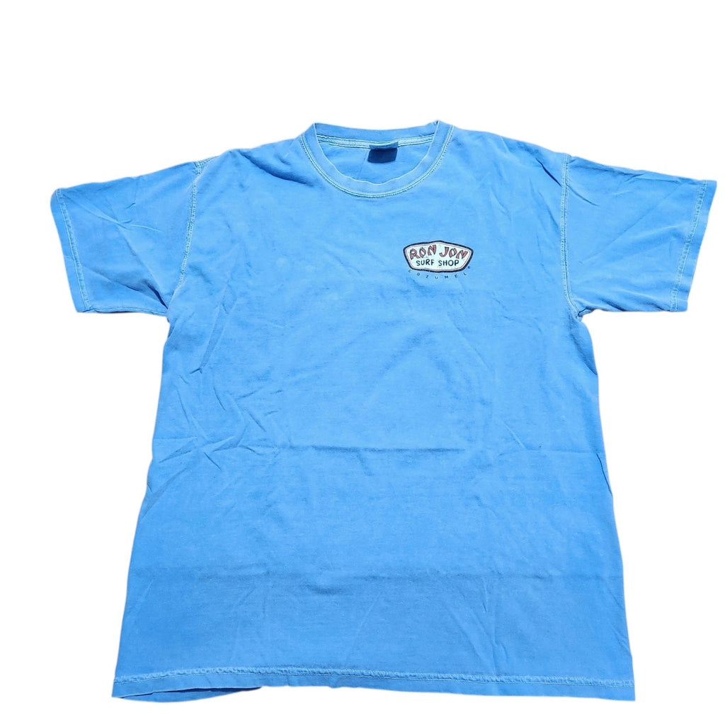 Ron Jon Surf Shop Cozumel T Shirt Blue L Men Graphic Custom Surfboards Cotton SS